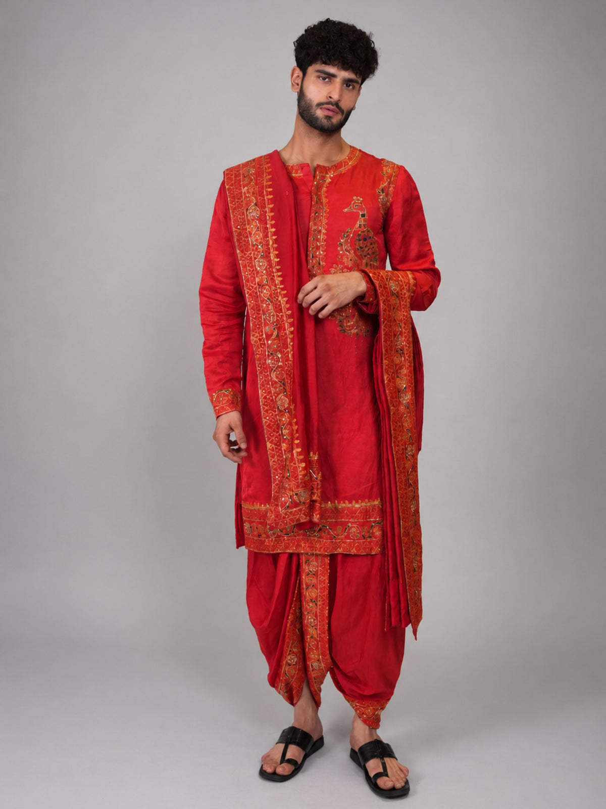 Rasleela Madhubani Men's Dhoti Kurta Set
