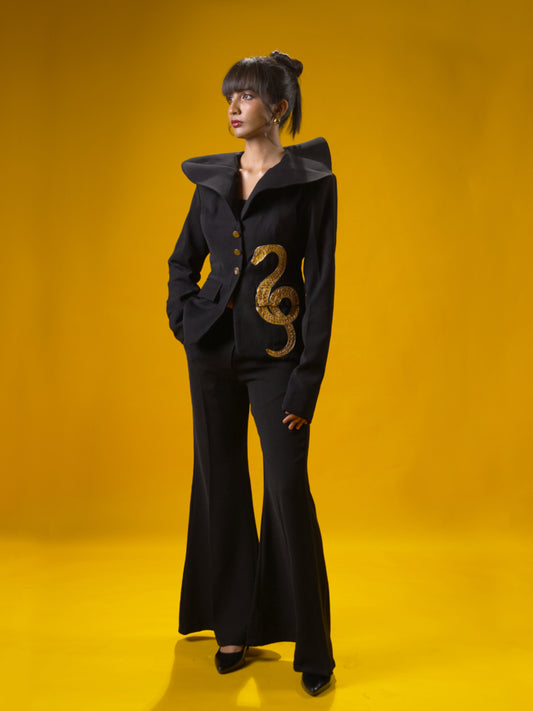Gold Serpentine Blazer Set