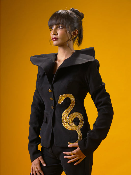 Gold Serpentine Blazer Set