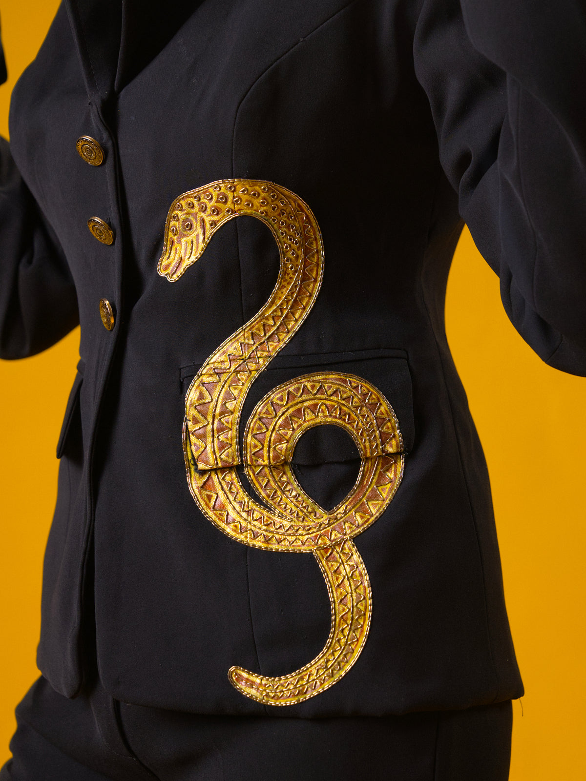 Gold Serpentine Blazer Set