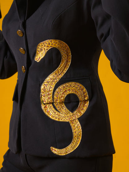 Gold Serpentine Blazer Set