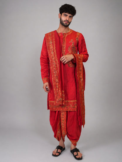 Rasleela Madhubani Men's Dhoti Kurta Set