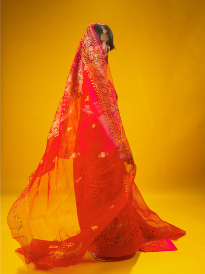Rasleela Madhubani Saree & Dupatta