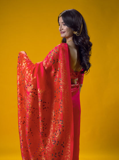 Rasleela Madhubani Saree & Dupatta