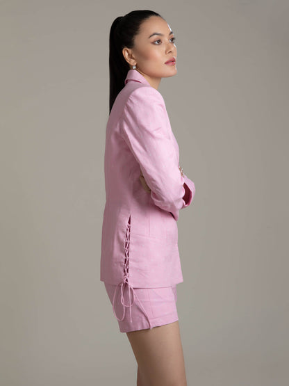 Pink Corset Style Blazer Set