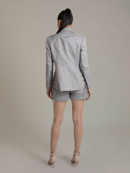 Ash Grey Corset Style Blazer Set