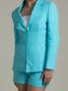 Aqua Blue Corset Style Blazer Set