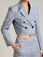Gingham Pattern Blazer Set