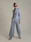 Gingham Pattern Blazer Set