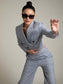 Gingham Pattern Blazer Set