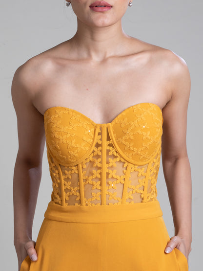 Dandelion Corset Jumpsuit Blazer Set