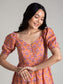 Coral Puff Sleeve Spring Dress