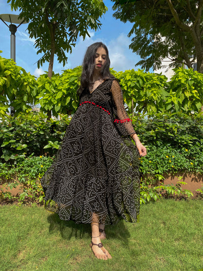 Black Bandhani Dress