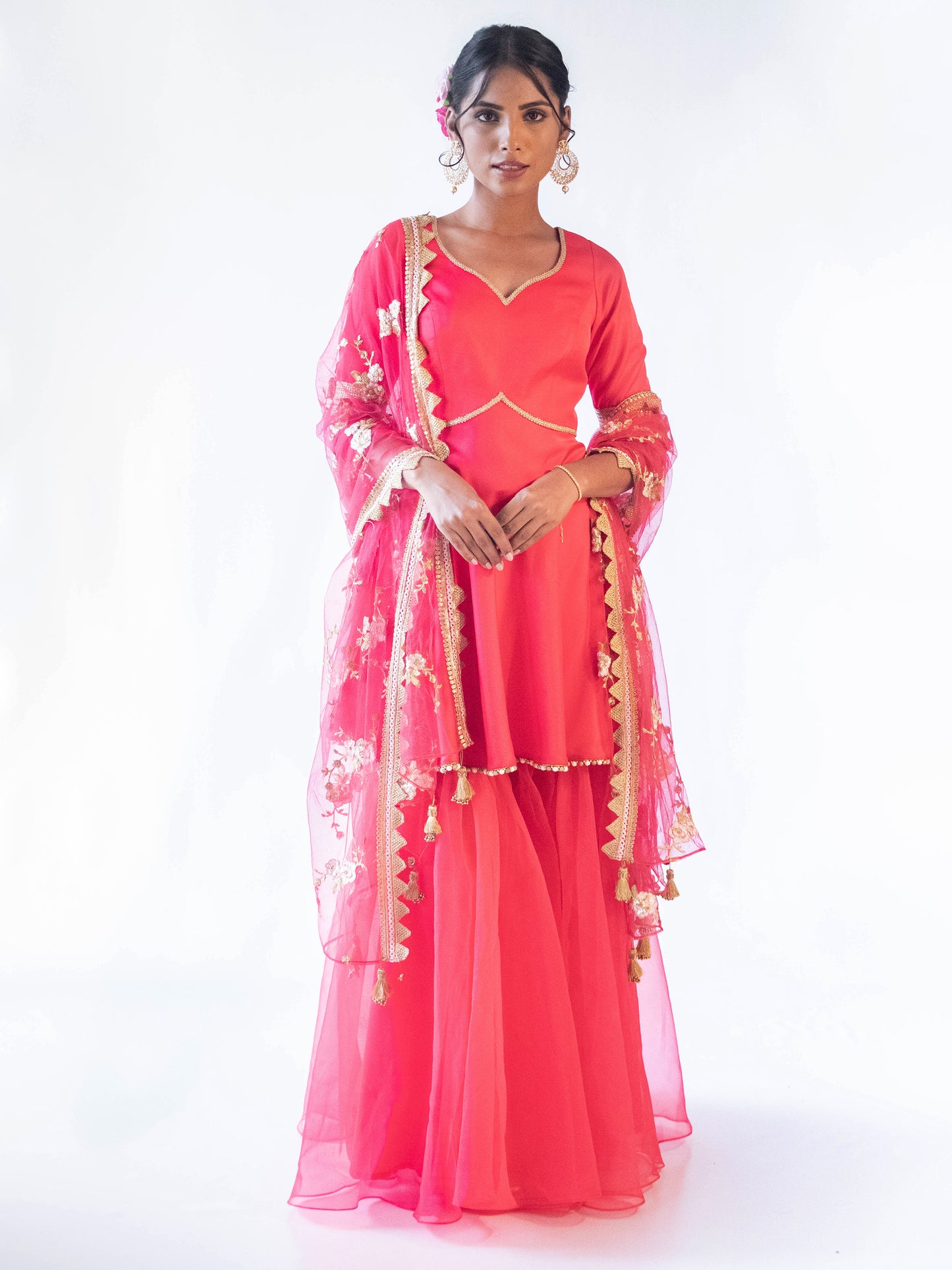 Layla Coral Sharara Set
