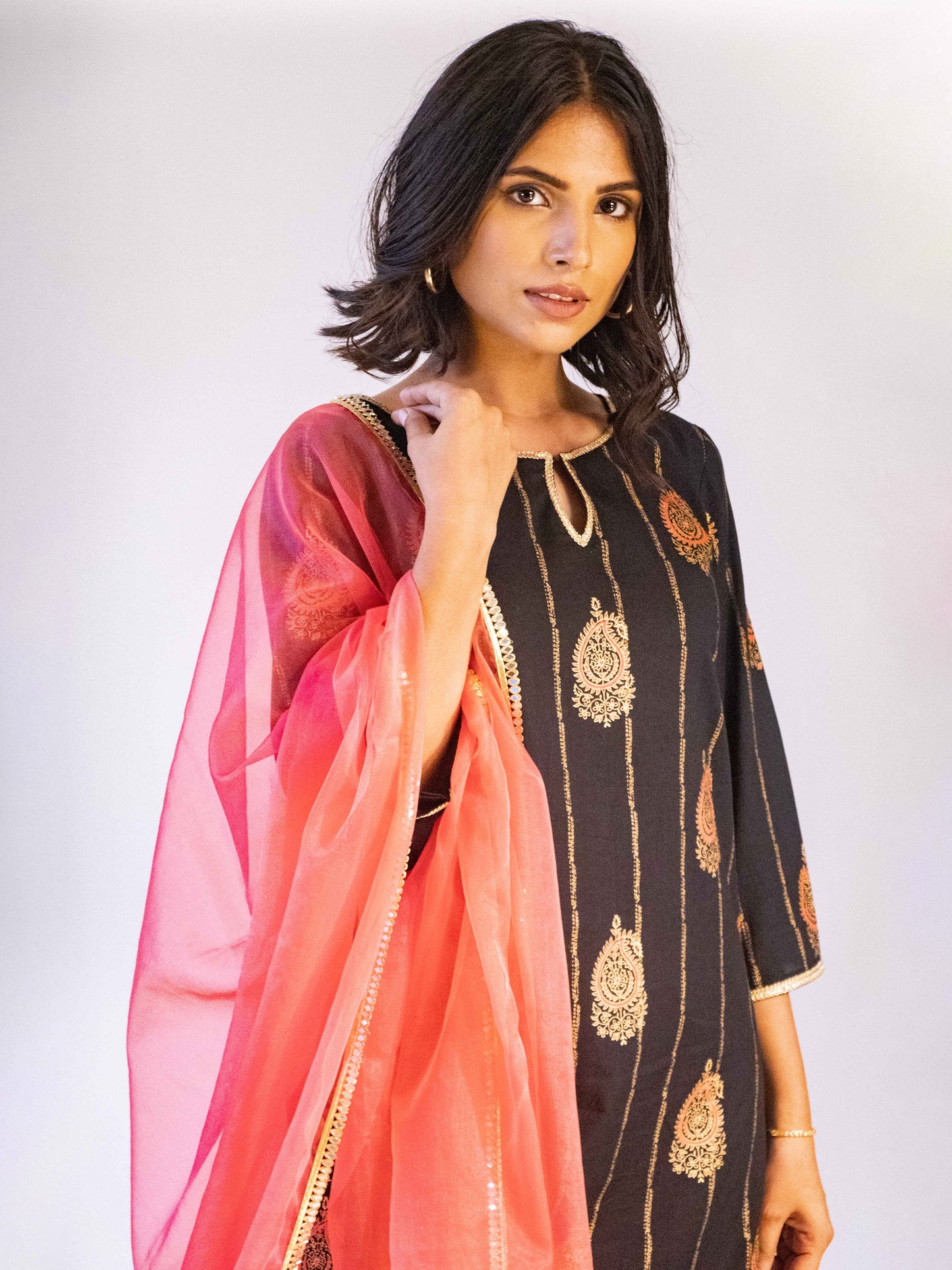 Raaina Black Pink Suit