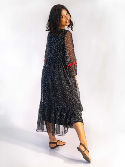 Black Bandhani Dress