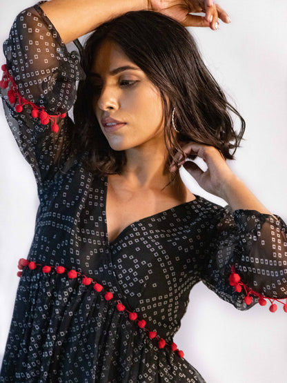 Black Bandhani Dress