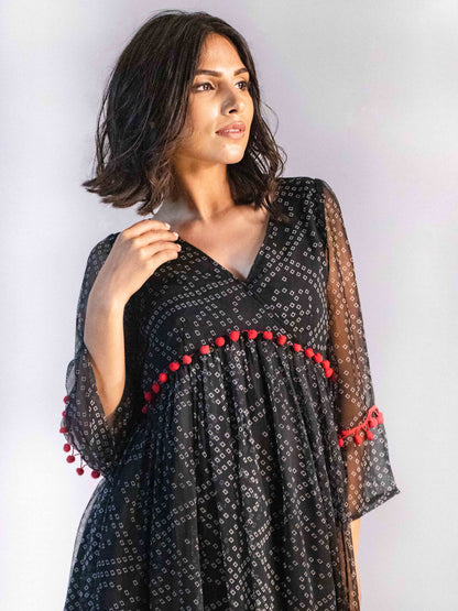 Black Bandhani Dress